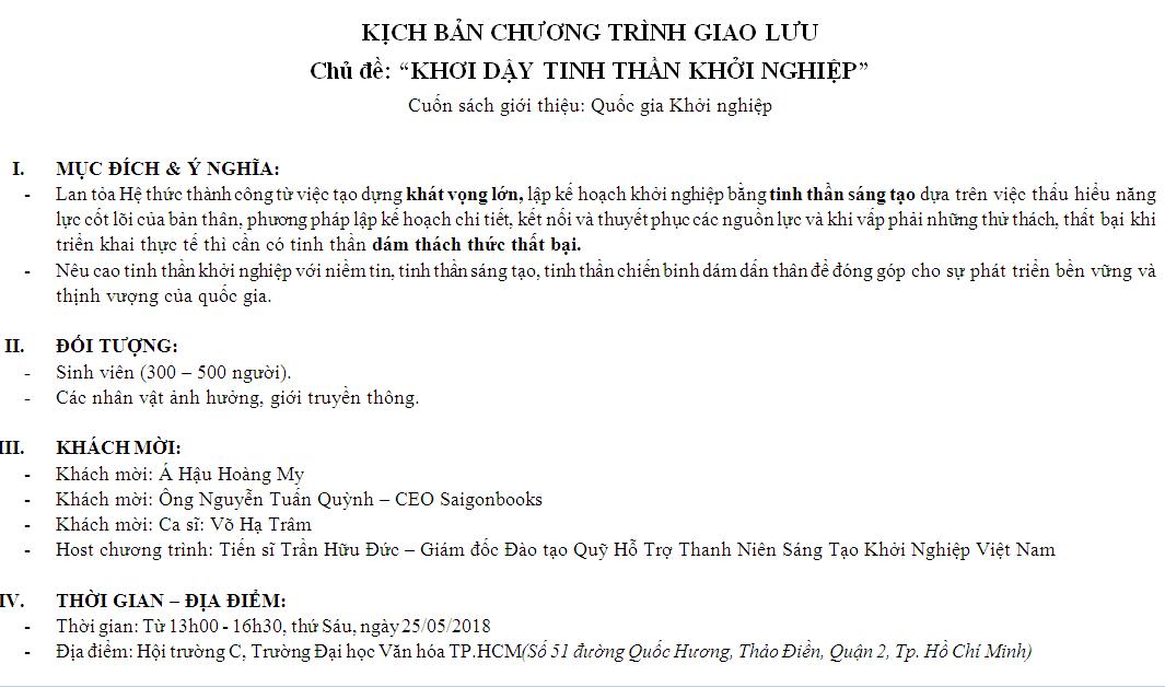 Mời bạn tham dự chương trình "Lập chí vĩ đại, Khởi nghiệp kiến quốc"